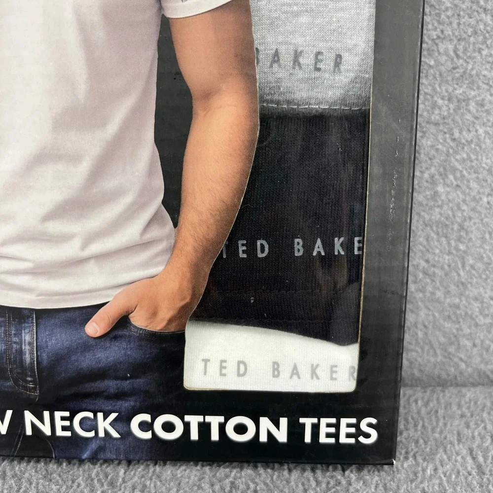Ted Baker Crew Neck Cotton Tees Mens Medium Multi 4-Pack Stretch Soft Basics